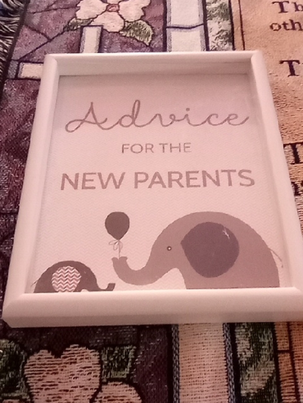 Advice for the New Parents Framed Wall Art - White Frame